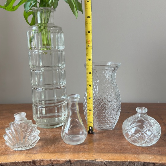 Plant Propagation Eclectic Glass Bud Vases Lot Vintage Art Deco Flower Vase Jar - Picture 2 of 7